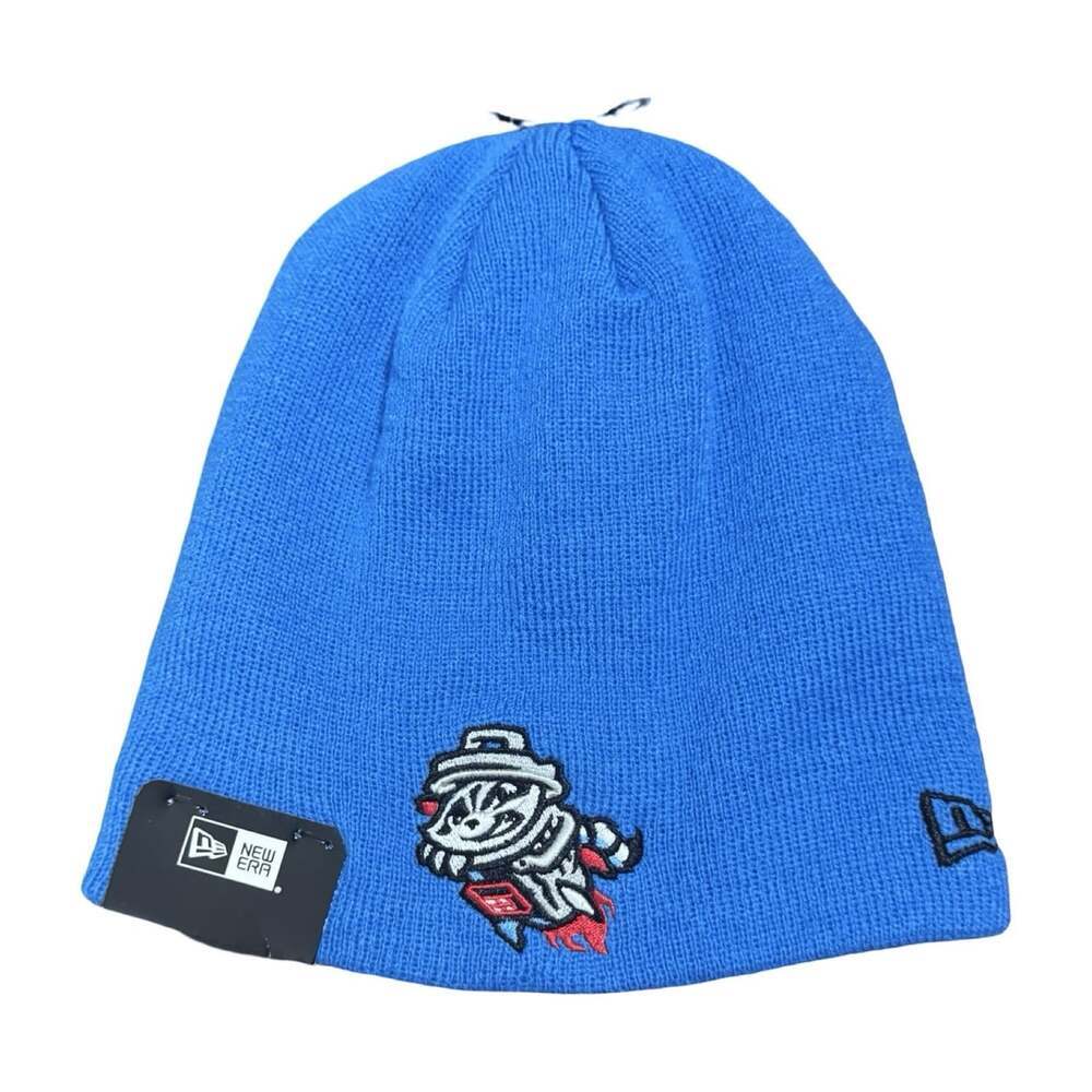 New Era Toledo Mud Hens Beanie Blue Knit Hat NWT Rocket Mascot MiLB One Size